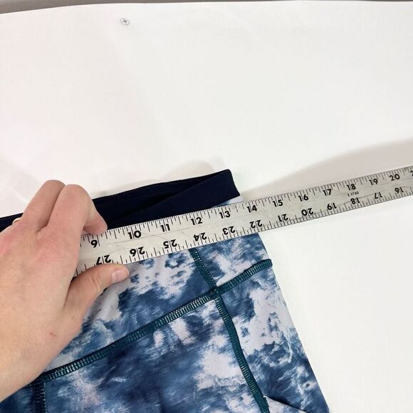 Lululemon Workout Leggings Womens 6 Blue Tie Dye Pull On Full Length Speed Tight - Picture 6 of 10
